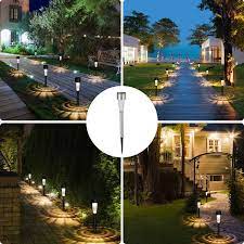 Concise And Elegant Durable Matt Black Painted Stainless Steel With Clear Plastic Lens Outdoor Pathway Lighting Solar Lights Garden Outdoor Landscape Lighting
