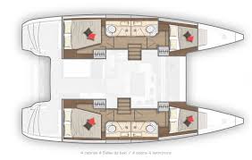 New Lagoon 40 4 Cabin 4 Head Charter Layout Layout Catamaran Cabin