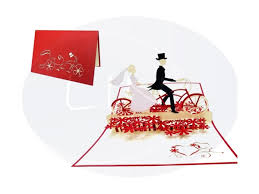 Aber für diesen besonderen tag kann der stress während der vorbereitung nicht vermieden werden. Pop Up Karte Zur Hochzeit Brautpaar Auf Tandem