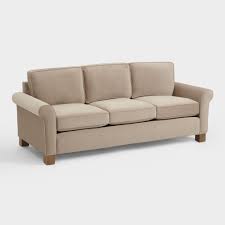 Taupe Gillian Roll Arm Sofa Natural By World Market Rolled Arm Sofa Sofa World Market Sofa