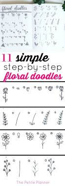 11 Simple Step By Step Floral Doodles Bullet Journal Doodles Journal Doodles Lettering