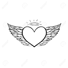 Maybe you would like to learn more about one of these? Vector Hand Drawn Flying Angel Heart Black Sketch On White Background Royalty Free Cliparts Vectors And Stock Illustration Image 24599440
