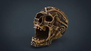 { 39 } tribal back tattoo. Human Head Skull With Ancient Tribal Tattoo 3d Model Cgstudio