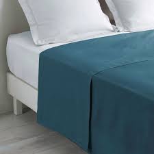 Commandez en ligne votre linge de maison sur le site de la compagnie du blanc. Drap Housse Coton 140 Cm Lina Bleu Canard Linge De Lit Eminza