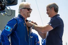 Sir richard branson's private space tourism company has completed its first flight carrying the billionaire, two pilots, and three mission specialists to the fringes of space. M18tqa3wlrczem