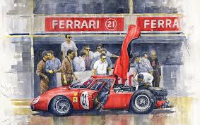 This 1965 ferrari 250 lm berlinetta sold for $3,617,020, including buyer's premium, at rm's automobiles of london auction at battersea evolution, london, on october 29, 2008. 1965 Le Mans 24 Pit Stop Ferrari 250 Lm Painting By Yuriy Shevchuk