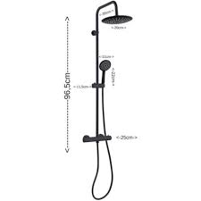 Brausearmatur, einhebelmischer tessa für bad und wc. Duschset Aruba Duschsystem Duscharmatur Matt Schwarz Regendusche Komplettset Duschsaule Thermostat