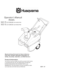 Husqvarna 5021 E Snow Blower User Manual Manualzz