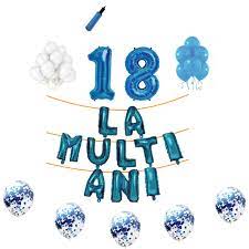 Felicitari de la multi ani pentru prietenii si familia ta. Set Baloane La Multi Ani Pentru 18 Ani Majorat Cifra 45 Cm Albastru Emag Ro