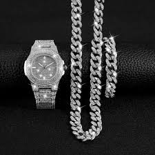 We hold our jewelry pieces to the highest standards of craftsmanship, authenticity, and quality. 24k Gold Hip Hop Jewelry 925 Silver Fashion Accessory Mens Diamond Watches Miami Cuban Chain Iced Out Chain Hip Hop Watch Mens Jewelry Gift For Man Silver Gold Relojes Hombre Wish