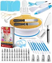 Kit De Decoration De Gateaux Plus De 100 Pieces Plateau Tournant Rotatif 52 Chiffres Faciles A Utiliser Avec T En 2020 Decoration Gateau Plateau Tournant Kit