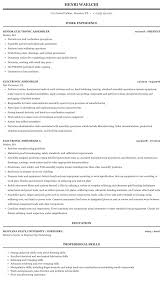 electronic assembler resume sample