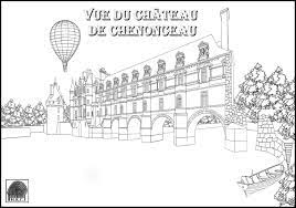 coloriage chateau de chenonceau simple