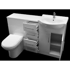 Combination furniture is a great choice for smaller bathrooms. Allbits Eden White Gloss Wc Combination 650 Vanity Unit 4 Drawer Unit Vanity Units With Wc Toilet Allbits Co Uk