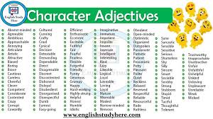 Character Adjectives In English Words To Describe Someone Adjective Words Adjectives To Describe People