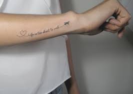 This is a short tattoo for wrist. Quotes Tattoo Tattoo Quotes About Life Travel Tattoo Tattoo Quotes