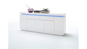 Robas lund sideboard 200 cm breit weiß hochglanz mit led farbwechsel beleuchtung mit fernbedienung bxhxt 200x81x40 cm. Sideboard Ocean Weiss Hochglanz Inkl Rgb Beleuchtung 200 Cm