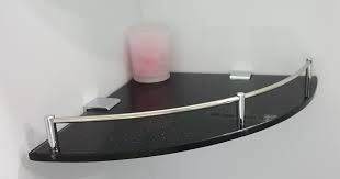 Add to list click to add item maax® utile frosted glass corner bathroom shelf to your list. Black Color Corner Glass Shelf Bathroom Accessories Sgappliances Sg Appliances