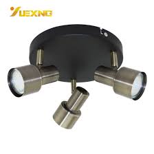 China Adjustable Round Modern 3 Light Multi Directional Ceiling Fixture Track Lighting Gu10 Led Bulb Flush Mount Ceiling Spot Light For Kitchen Hallway Bedroom China Iron Spotlight Black Lighting