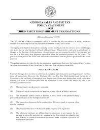 Https Dor Georgia Gov Document Policy Statement Policy Statement Third Party Drop Shipment Transactions Download