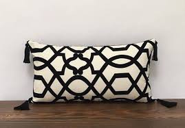 Black And White Lumbar Pillow Cover Geometric Black And White Lumbar Pillow Cover Glam Lumbar Lumbar Pillow Cover Lumbar Pillow Pillows