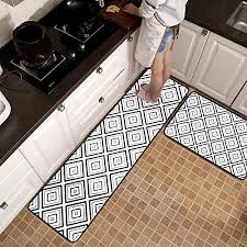 Goodjia Mat Kitchen Rugs Non Slip Kitchen Runners Washable Kitchen Floor Mats 7mm Rubber Back Carpet Runner Black White Diamond Geometry Doormats Runners Area Entrance Mats Sets Amazon Co Uk Kitchen Home