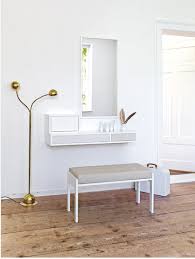 In your modern corner dressing table design, there will be small portion carrying corner dressing table mirror, it may be rectangular in shape, oval,curvy and square, depending on the layout itself. Wall Mounted Modern Dressing Tables For Small Bedrooms Png 426 567 Dressing Table Design Wall Mounted Dressing Table Wall Dressing Table