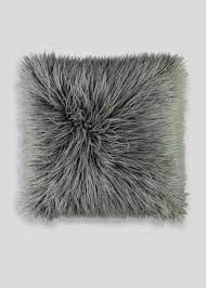 Mongolian Faux Fur Cushion 48cm X 48cm Matalan Tropical Pillows Cushions Fluffy Cushions