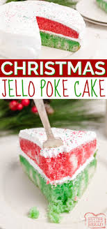 Add 1 cup boiling water to each flavor dry gelatin mix in separate small bowls; Christmas Poke Cake Recipes