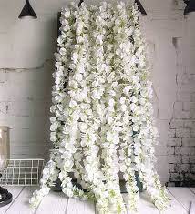 120cm Long Artificial Wisteria Flower Vine Silk Hydrangea Rattan Diy Wedding Birthday Party Decoration Wall Backdrop Wall Backdrops Silk Hydrangeas Diy Wedding