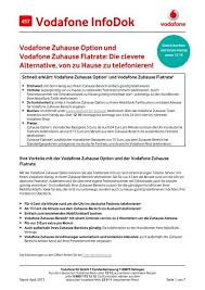 Je mehr personen zur gleichen zeit im web surfen, desto höher sollte die übertragungsgeschwindigkeit für konstant schnelles internet sein. Infodok 457 Vodafone Zuhause Option Und Vodafone Zuhause