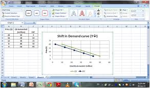 tutorial how to draw demand curve and its shift in excel