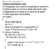 La diagonale secondaria di una matrice quadrata è la diagonale che va dall'angolo in alto a mentre se la matrice è 4 x 4 gli elementi della diagonale secondaria sono a(0,3) , a(1,2) , a(2,1) e a(3,0). Http Wpage Unina It Flora Amato Ei 11 Matrici Pdf
