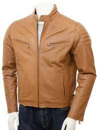 Men S Tan Leather Biker Jacket Maikop Biker Jacket For Men Stylish Jackets Black Leather Bomber Jacket Mens Jackets