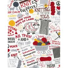 See a recent post on tumblr from @faserkind about knitting jokes. Knitting Jokes Gail C5609 Timeless Treasures Knitting Novelty Uk Ireland