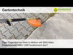 Tiger Fugenburste Klein In Aktion Mit Stihl Akku Freischneider Kma 130r Funktioniert Das Youtube