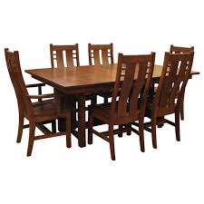 Find furniture & decor you love at hayneedle, where you can buy online while you explore our room designs and curated looks for tips, ideas & inspiration to help you along the way. Amish Mission Bungalow Dining Set 6 W 4 Leaves