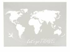 Umrisse der welkarte mit staatsgrenzen, schwarzweis. Schablone World Map A3 Weltkarte Reise Wandschablone Karte Kontinente