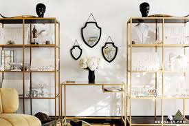 This rustic metal and solid wood shelf is perfect for both storing and displaying your things. Gold Ikea Shelving Unit Hollywood Regency Living Room