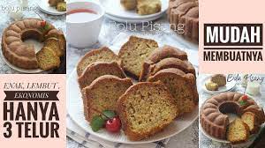 3/4 cangkir (170 gram) mentega tawar. Tutorial Cara Membuat Bolu Pisang Hanya 3 Telur Youtube