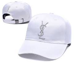 Ysl Caps Yves Saint Lauren Embroidery Adjustable Dad Hat White Dad Hats Yves Saint Lauren Hats