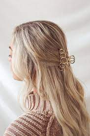 Loop You In Gold Circle Hair Clip In 2021 Clip Hairstyles Hair Clips Metallic Hair