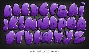If you are looking for individual letters, then see the alphabet of bubble letters . Graffiti Alphabet Bubble Graffiti Letters Purple Stock Vector Royalty Free 2057826182 Shutterstock