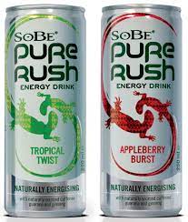 A popular, sleek and great tasting energy drink, rush is a premium energy drink brand without the premium price point. Blue Marlin Invigorates Sobe Pure Rush With A Dynamic New Design