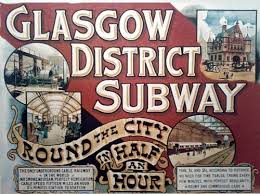 Glasgow Underground Vintage Poster Glasgow Retro Travel Poster Scotland