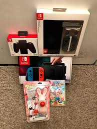 Fast & free shipping on many items! Nintendo Switch 32gb Gray Console Neon Red Blue Joy Con Mario Rabbits Kit Nintendo Nintendo Switch Accessories Nintendo Switch Nintendo