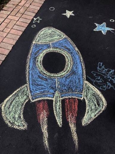 Galaxy Space Chalk Art