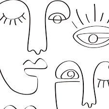Includes 6 different portrait backgrounds, and one page each of eye, ear, nose and mouth face par Abstract Face One Line Drawing By Picasso Art Prints Black White Minimal Continuous Canvas Painting Nordic Poster Bedroom Decor Painting Calligraphy Aliexpress