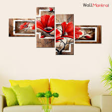 Check spelling or type a new query. Flower Wall Art Canvas Painting 4 Pieces In Wooden Frame