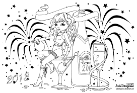 Happy New Year By Jadedragonne On Deviantart Cute Coloring Pages Colorful Drawings Fairy Coloring